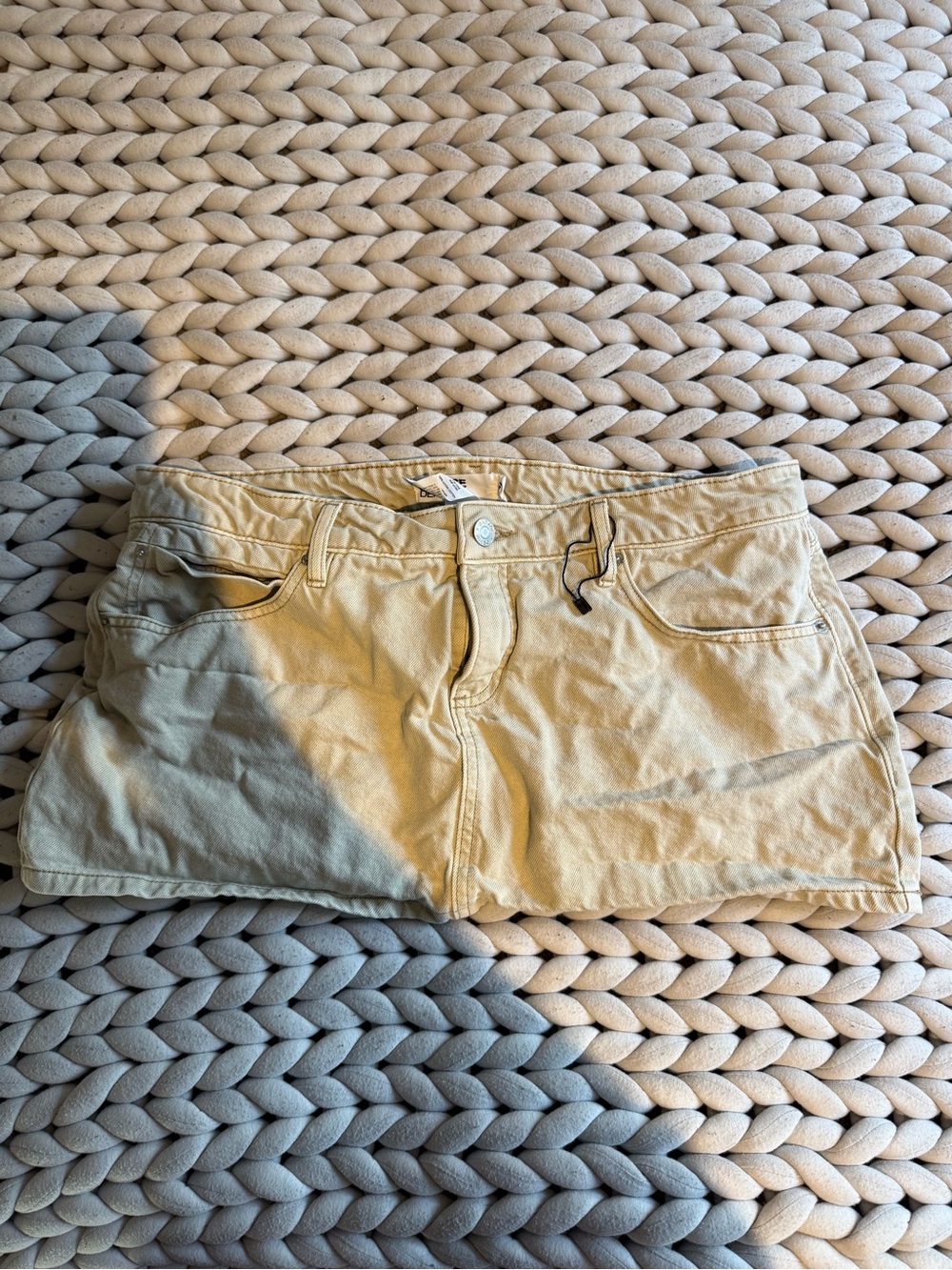 Garage beige denim skirt w/ shorts